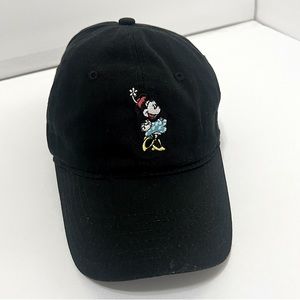 Disney Minnie Mouse Bows Embroidered Black Adiustable Hat Cap
